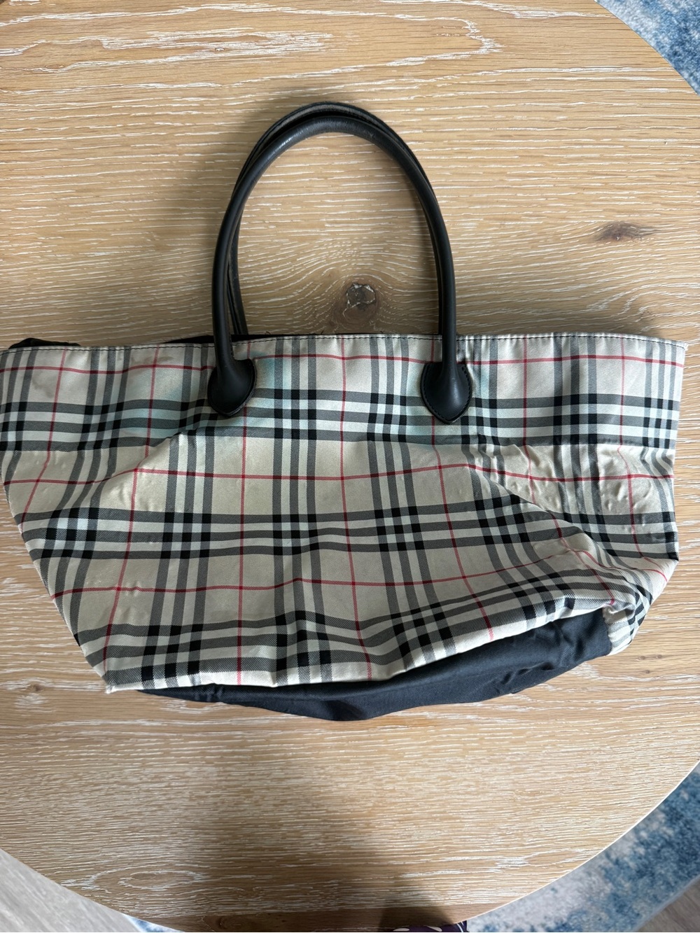 Burberry London Blue Label Nova Check Tote Bag Beige Plaid Shoulder Bag